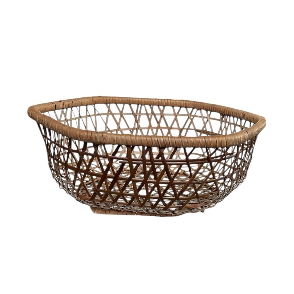 Vintage Woven Basket Ethnic Weave Minimalist Neutral Boho